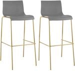 CLP Barhocker 2er Set stapelbar mit Fu&szlig;ablage Hover, Barstuhl mit Sitz aus