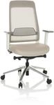 hjh OFFICE Profi B&uuml;rostuhl CHIARO T2 WHITE Stoff / Netzstoff mit Armlehnen