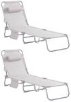 SoBuy Sonnenliegen 2er-Set Beige 167x56x81cm Minimalistisch