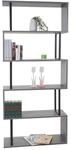 B&uuml;cherregal MCW-A27, Standregal Wohnregal, 183x80cm 3D-Struktur 5 Ebenen ~ grau,