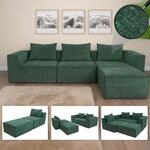 L-Sofa MCW-O54, Lounge-Couch mit Ottomane, erweiterbar modular rechts/links,