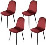 HTI-Living Esszimmerstuhl Samt 4er Set Savannah Rot