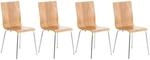 CLP 4er-Set Wartezimmerstuhl PEPE mit ergonomisch geformten Holzsitz und