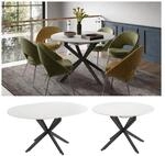 Vicco Esstisch Loyd Wei&szlig; Schwarz 120 x 76,5 cm ausziehbar