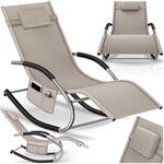 tectake&reg; Gartenliege, ergonomisch, mit Komfort-Schwingbewegung, atmungsaktives,