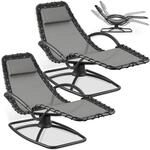 tectake&reg; Gartenliege, ergonomisch, mit Komfort-Schwingbewegung, atmungsaktives,