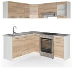 Vicco K&uuml;che K&uuml;chenzeile L-Form K&uuml;chenblock Einbauk&uuml;che Komplettk&uuml;che 167x187cm
