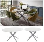 Vicco Esstisch Loyd Wei&szlig; Grau 120 x 76,5 cm ausziehbar