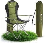Juskys Campingstuhl Lido mit Getr&auml;nkehalter & Tasche - Camping Klappstuhl gepolstert