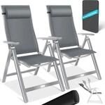 KESSER&reg; Gartenstuhl Hochlehner mit Armlehnen Aluminium Klappstuhl inkl....