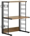 SoBuy Mikrowellenregal mit 3 Ablagen Dunkelbraun 52x35x71,5cm Industriell