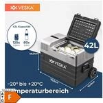 VESKA Kompressor K&uuml;hlbox elektrisch, Gefriertruhe mit APP-Steuerung - 42l...