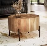 FineBuy Couchtisch Akazie Massivholz rund 60 cm &middot; Wohnzimmertisch in...