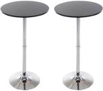 CLP 2er Set Metall-Stehtische Mit Runder Holztischplatte &Oslash; 60 CM H&ouml;he: 110 CM