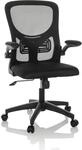 hjh OFFICE Home Office B&uuml;rostuhl BELIO Stoff / Netzstoff mit abklappbaren Armlehnen