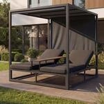 Alu Lounge-Gartenliege MCW-P81, Sonnenliege Daybed, 10cm-Polster 220g/m&sup2;