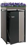1er-M&uuml;lltonnenverkleidung MCW-O67, M&uuml;lltonnenbox mit Pflanzkasten, Metall