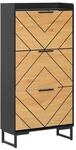 SoBuy Schuhschrank mit 3 T&uuml;ren Schwarz 62x24x124cm Modern
