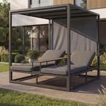 Alu Lounge-Gartenliege MCW-P81, Sonnenliege Daybed, 10cm-Polster 220g/m&sup2;