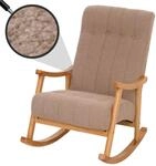 Schaukelstuhl MCW-K10, Relaxsessel, Holz MVG Stoff/Textil Boucl&eacute; (450g/m&sup2;) ~...