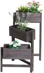 Pflanzregal H275, Standregal Blumenst&auml;nder Pflanzkasten, 65x108x15cm, Holz