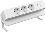 3er Aufsatzsteckdose zum Anklemmen, USB A/C, 3-fach Steckdose, 230V 16A, f&uuml;r M&ouml;bel,