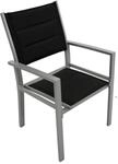 DEGAMO Sessel MADEIRA, Aluminium silbergrau + Textilgewebe gepolstert schwarz, 2