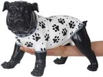 Deko Figur Hund 24cm, Polyresin Bulldogge Skulptur Hund, handbemalt mit J&auml;ckchen