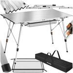 tectake&reg; Aluminium Campingtisch, faltbar, h&ouml;henverstellbar, 120 x 70,5 x 58 &ndash; 79