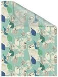Lichtblick Fensterfolie selbstklebend, Sichtschutz, Sloths on turquoise - Gr&uuml;n