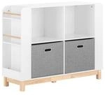 SoBuy Kinderregal mit 2 Schubladen Wei&szlig; 100x35x80cm Modern