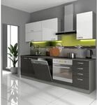 K&uuml;che Bianca Basic IV 240 K&uuml;chenzeile Hochglanz Grau Wei&szlig; Einbauk&uuml;che Grey