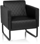 hjh OFFICE Polstersessel ARUBA BLACK Kunstleder mit Armlehnen