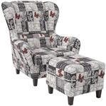 Supellex Ohrensessel mit Hocker Design Patchwork Love?