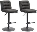 CLP 2er Set Barhocker Damar mit Stoffbezug I Barstuhl h&ouml;henverstellbar und...