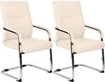 CLP Esszimmerst&uuml;hle 2er Set ergonomisch Hobart, Freischwinger mit Armlehnen