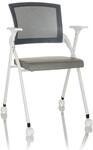 hjh OFFICE Klappstuhl PRIORITY II W PU Kunstleder/Netzstoff mit Armlehnen