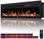 TroniTechnik&reg; Wandkamin elektrisch, Panorama Elektrokamin Schwarz mit LED