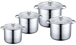 8 tlg Induktion Kochtopf Deckel 22/24/26/28cm