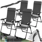 tectake&reg; Campingstuhl, klappbar, 7-fach verstellbare R&uuml;ckenlehne mit Kopfpolster,