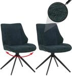 2er-Set Esszimmerstuhl MCW-O48, K&uuml;chenstuhl, drehbar Auto-Return, Stoff/Textil