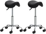 CLP 2er Set Arbeitshocker Reno Kunstleder I Sitzhocker Mit Metallgestell Und