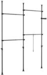 SoBuy Garderobenst&auml;nder verstellbar Schwarz 145x9x227cm Funktional