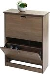 Schuhkipper MCW-K45, Schuhschrank Schuhregal, 81x60x25cm 2 Klappen, MDF aus...