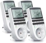 BEARWARE 4x Zeitschaltuhr LCD-Display / 3680W / 10 konfigurierbare Programme