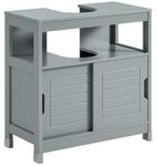SoBuy Waschbeckenunterschrank mit 2 T&uuml;ren Grau 60x30x60cm Modern