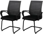 2er-Set Konferenzstuhl MCW-K51, Besucherstuhl Freischwinger, Stoff/Textil...