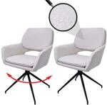 2er-Set Esszimmerstuhl MCW-N74, K&uuml;chenstuhl, drehbar Auto-Return, Stoff Boucl&eacute;