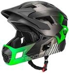 Rockbros Kinderfahrradhelm 2 in 1 mit abnehmbarem Kinnschutz 12 L&uuml;ftungen S Gr&uuml;n