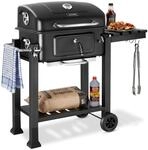 tectake&reg; Holzkohlegrill, mit 2 R&auml;dern, h&ouml;henverstellbare Holzkohlewanne mit